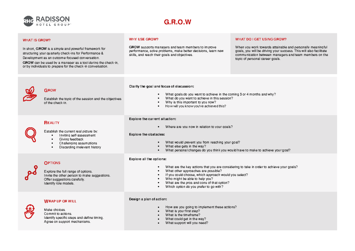 G.R - GROW Framework for Performance & Development Check-ins - Studocu