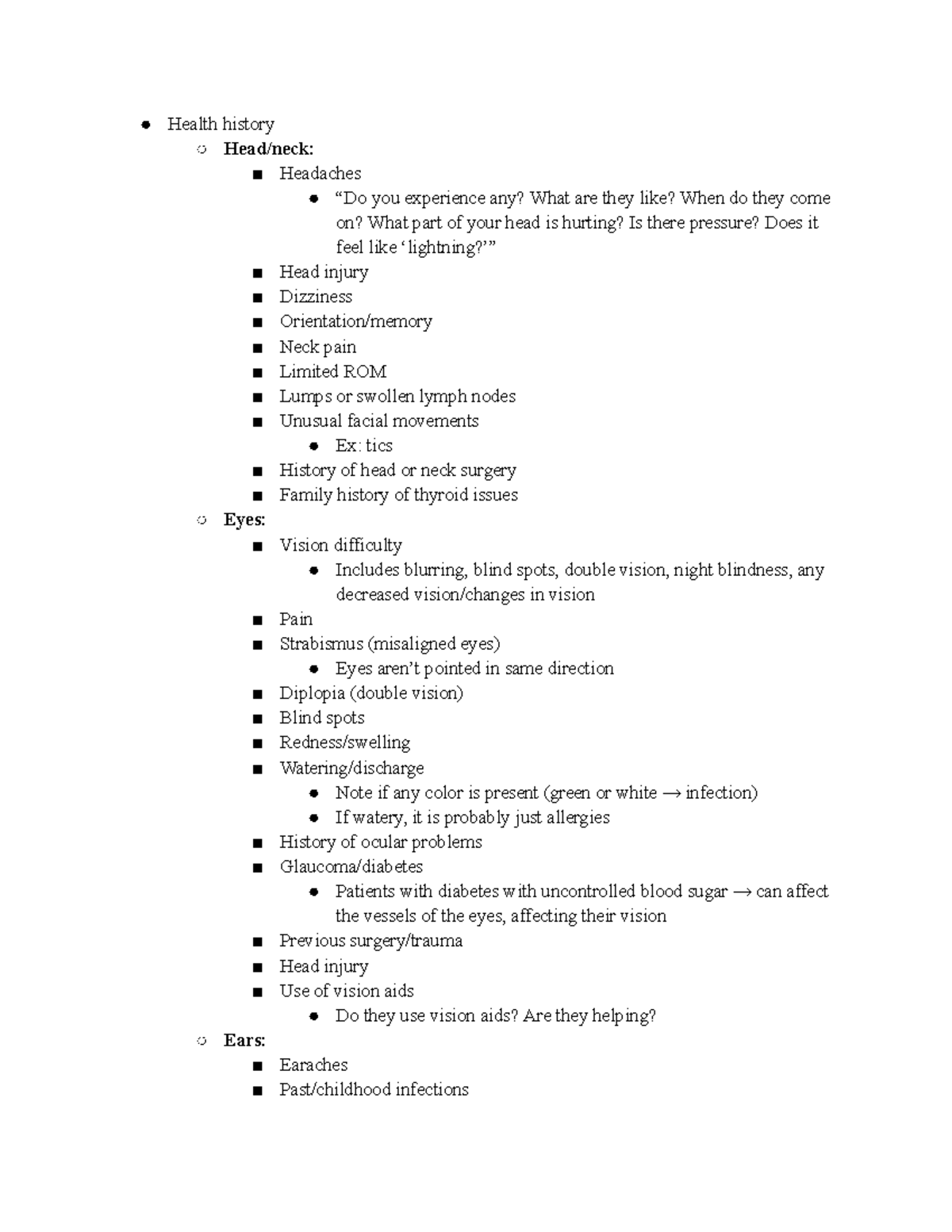N209 Topic 5 - Comprehensive Study Guide on Head and Neck Assessment ...