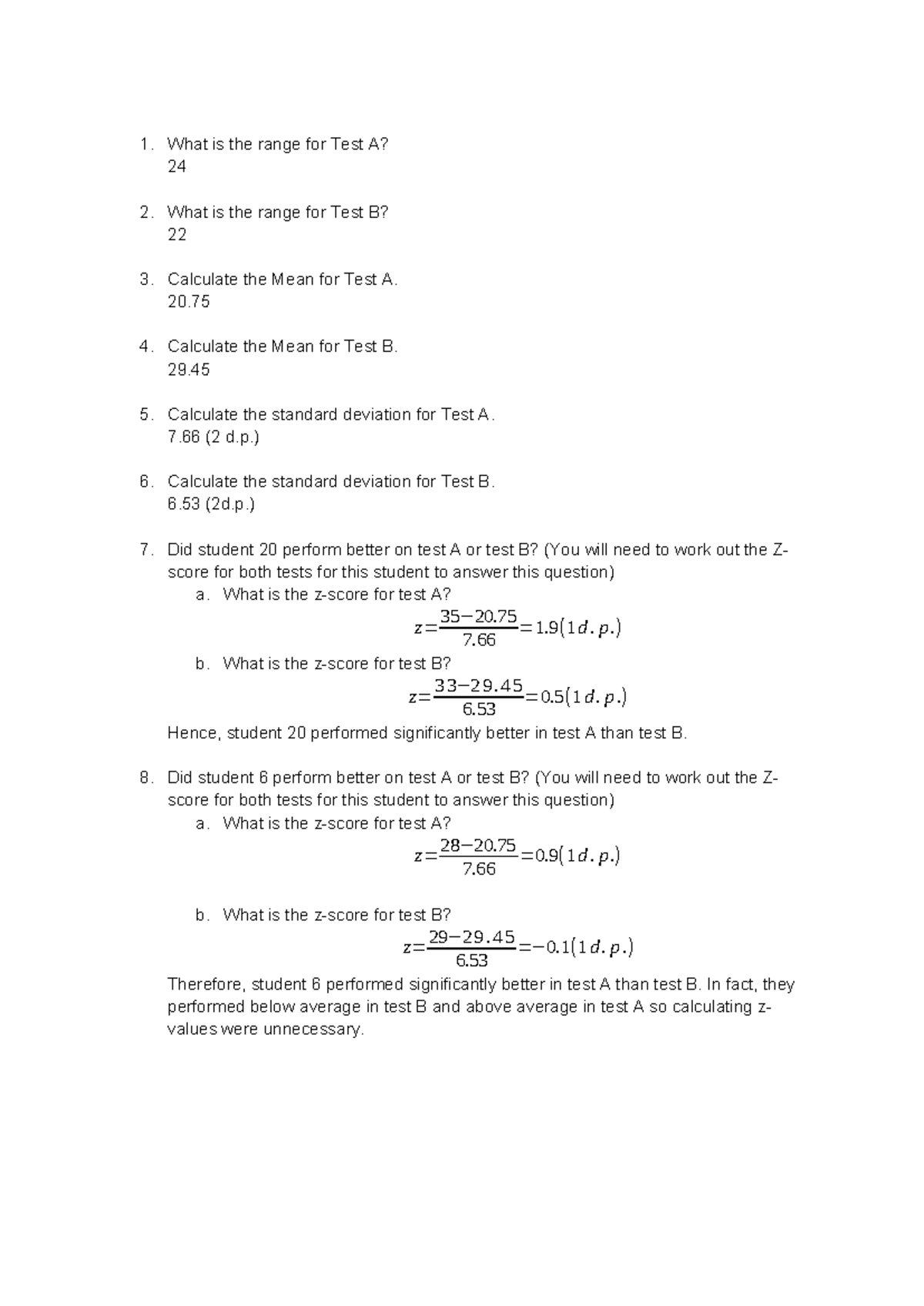 Week 8 Online Activity: Test A & B Analysis and Performance Review ...