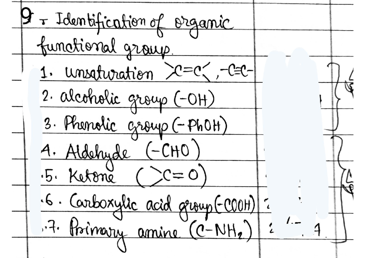 Experiment 9: Identification of Organic Functional Groups - Studocu