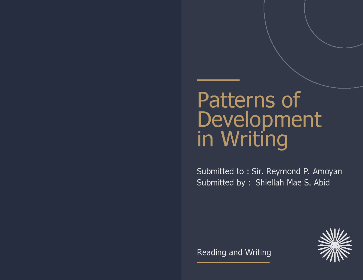 Patterns of Development in Writing: A Comprehensive Guide (ENG 202 ...