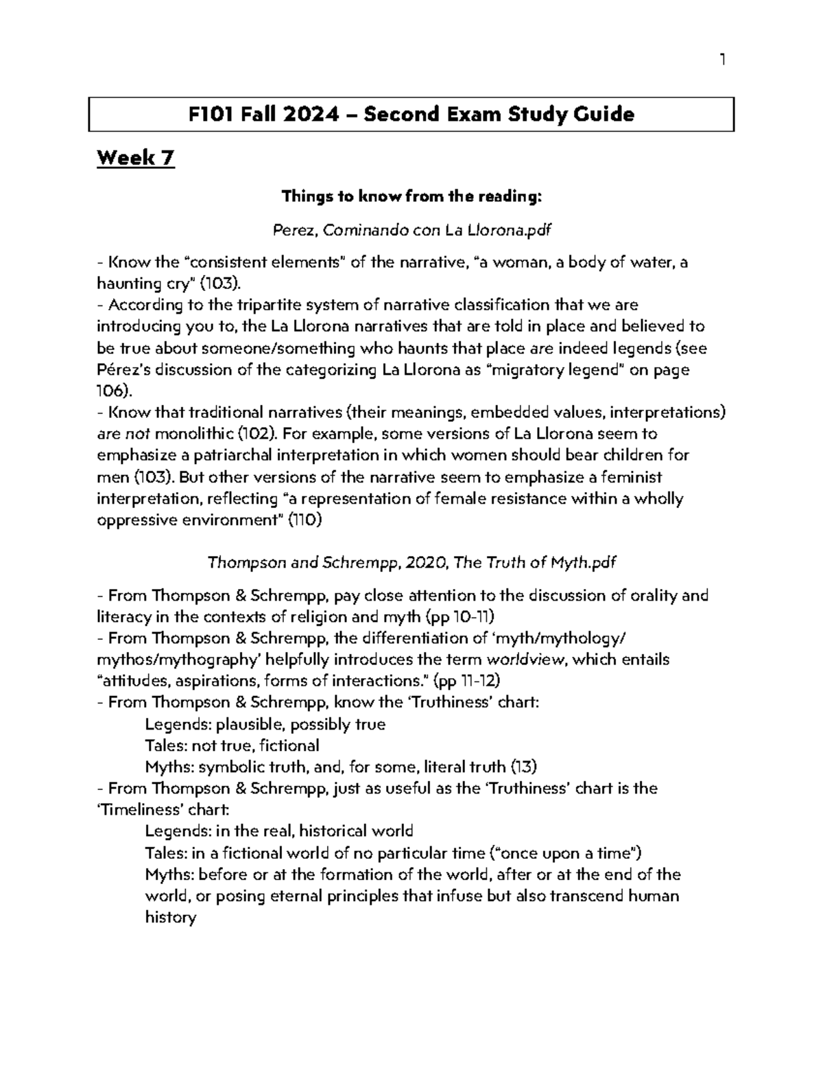 F101 Fall 2024 - Second Exam Study Guide and Key Concepts - Studocu
