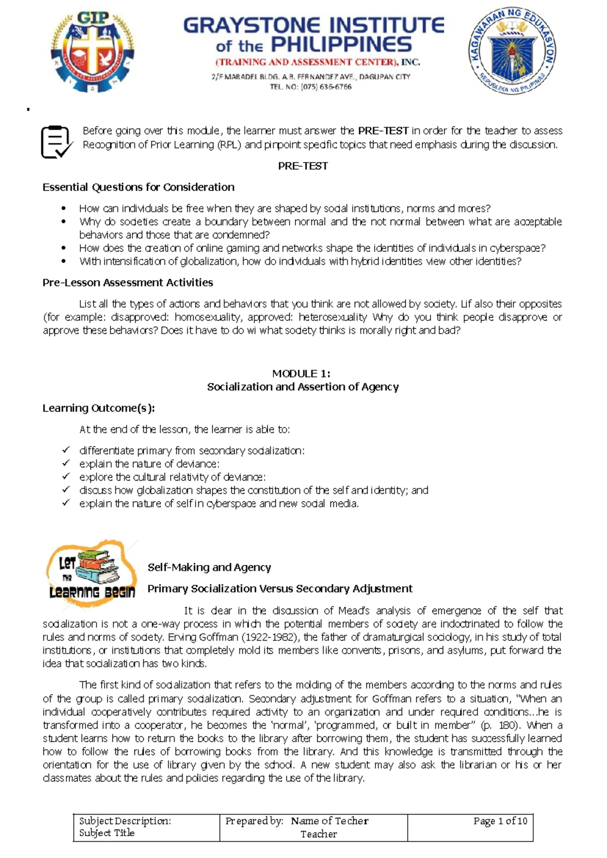 Module 9 - UCSP - DSD: Politics, Power, and Social Organization ...