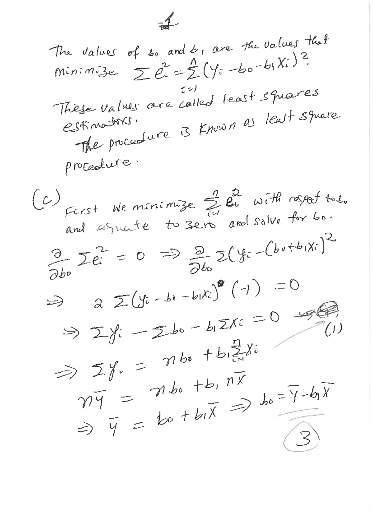 Solution to Test 1 (2025) - Least Squares Estimators and Regression ...
