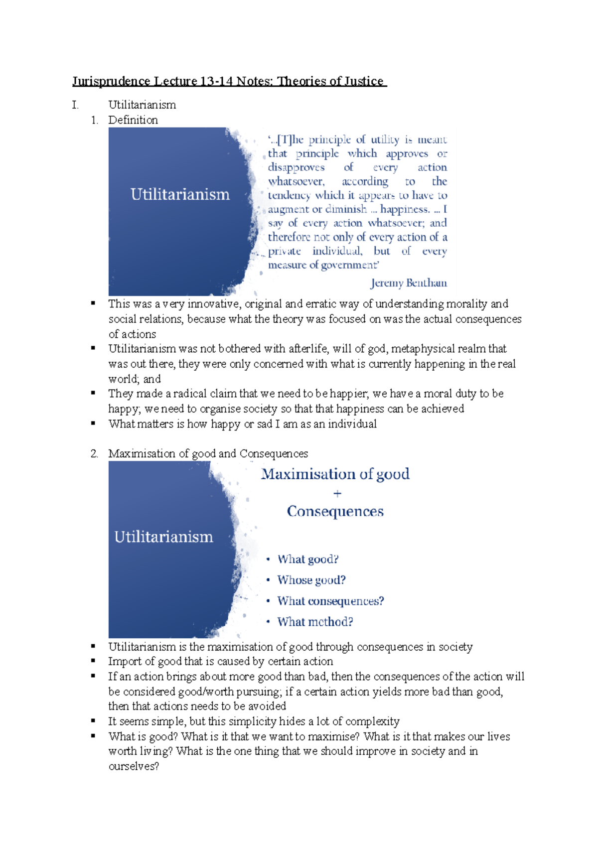 Utilitarianism Theory Of Justice