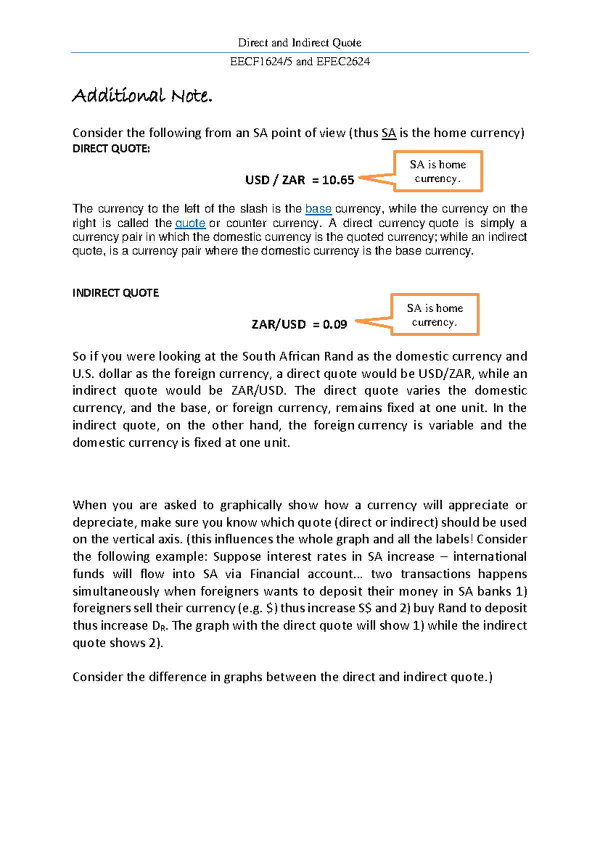 EECF1624/5 Direct and Indirect Quotes Explanation and Analysis - Studocu
