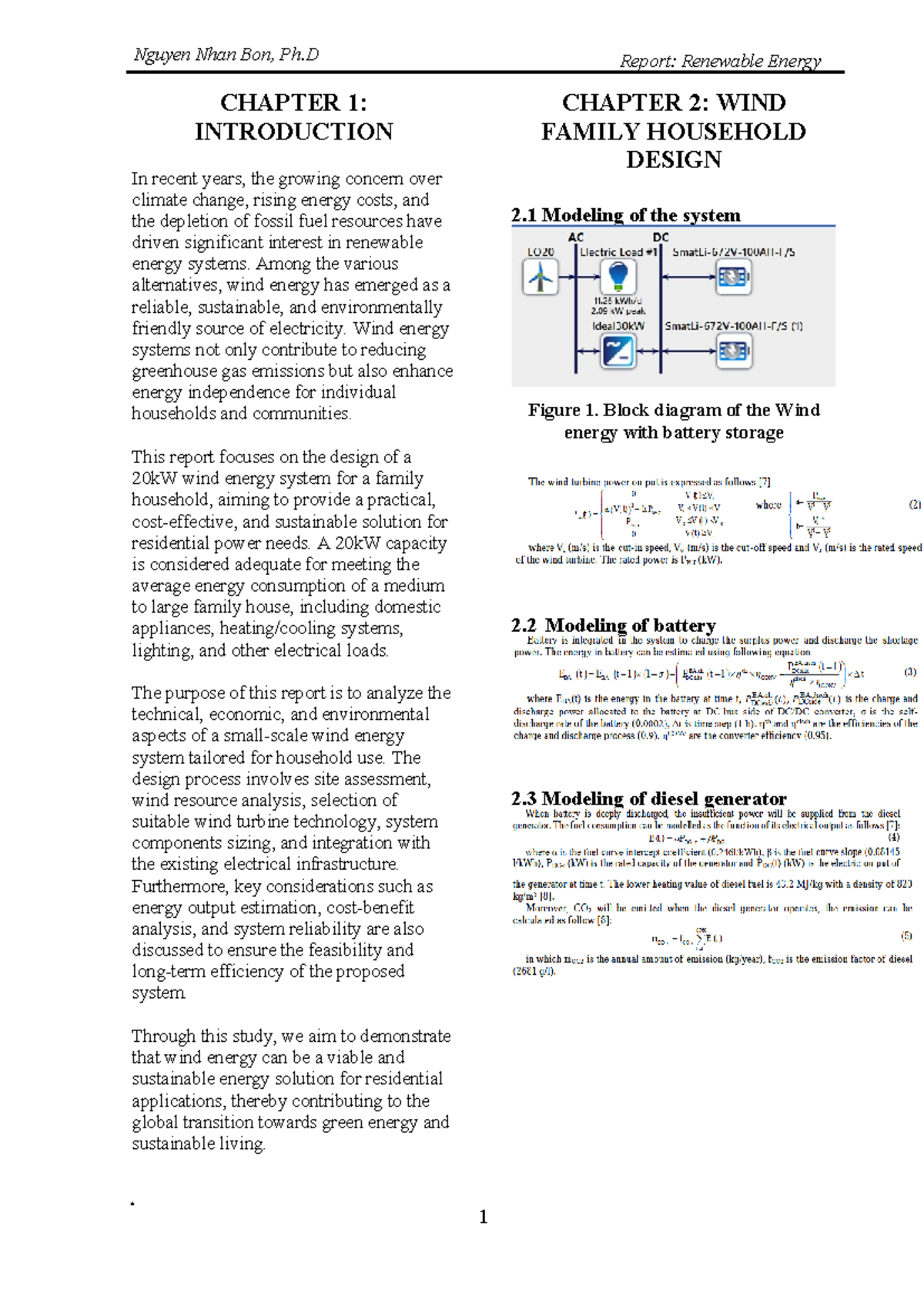 Wind Energy Report: 20kW Household System Design and Analysis - Studocu