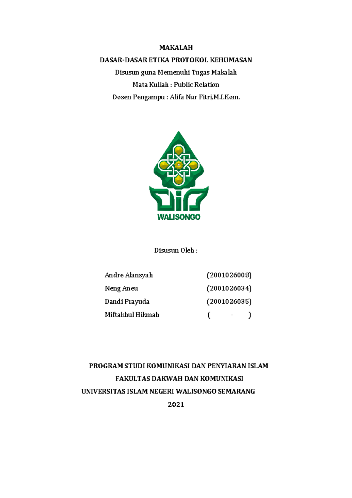 Makalah Etika Protokol dalam Public Relations (PR 101) - Studocu