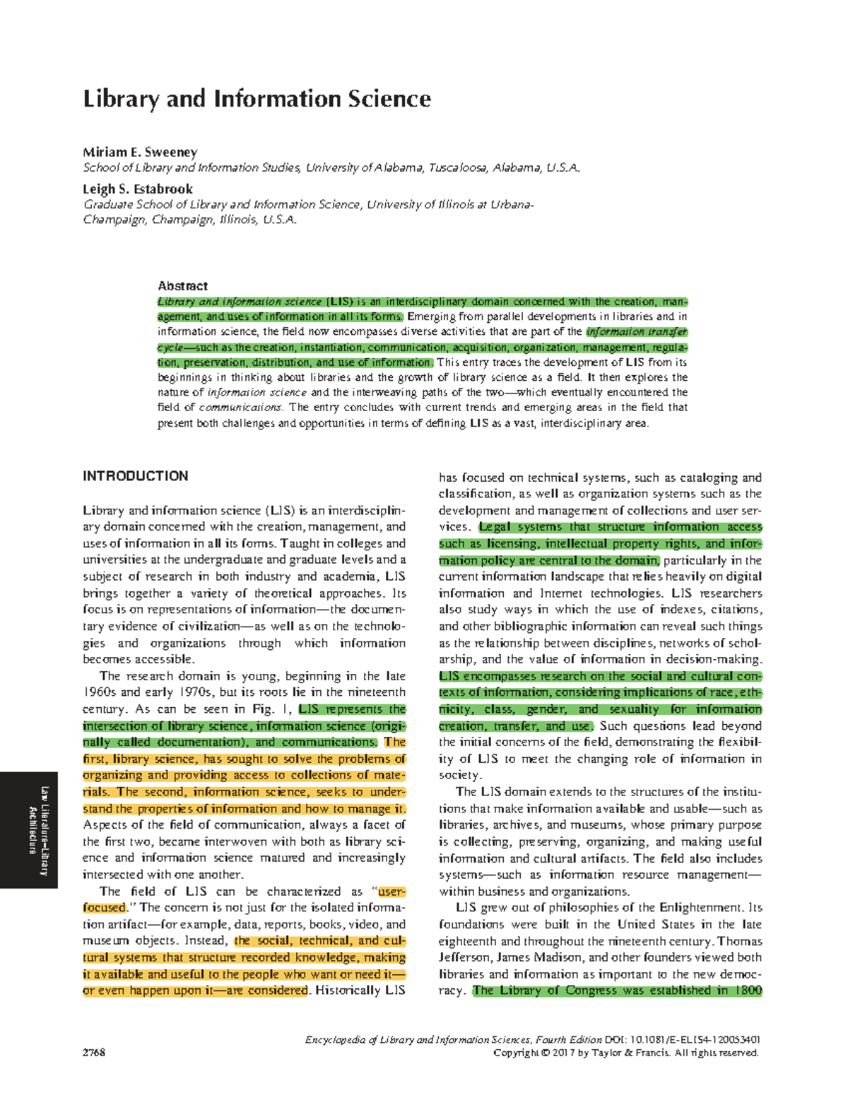 Library and Information Science (LIS) Overview and Trends - 4th Ed ...
