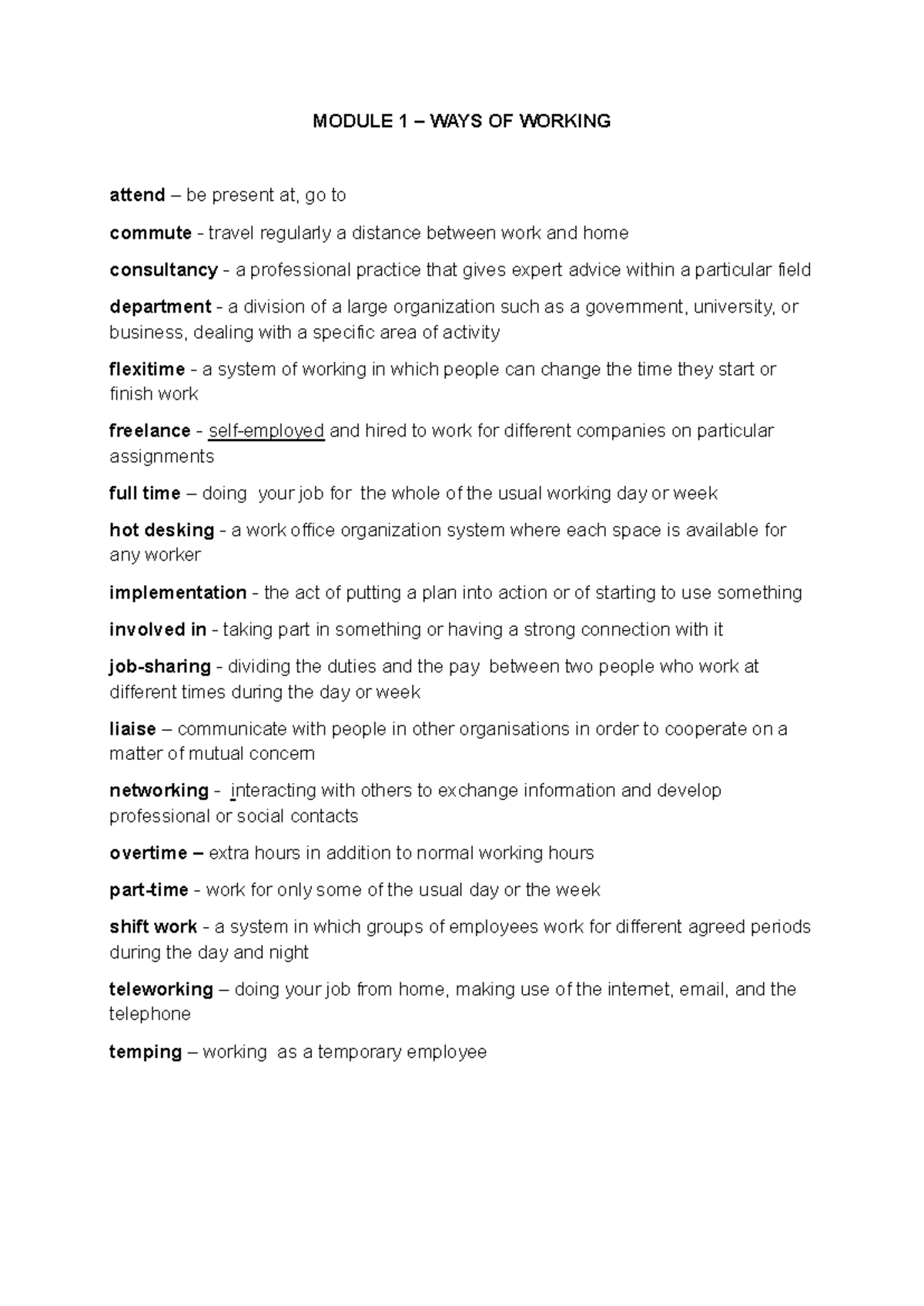 Success with Business B2 Vocabulary: Modules 1-12 Overview - Studocu