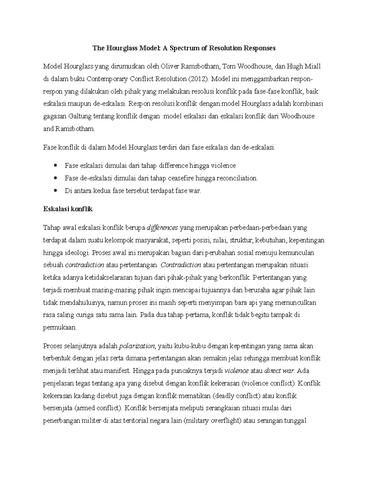 MRK Week 4 - Understanding the Hourglass Model in Conflict Resolution ...