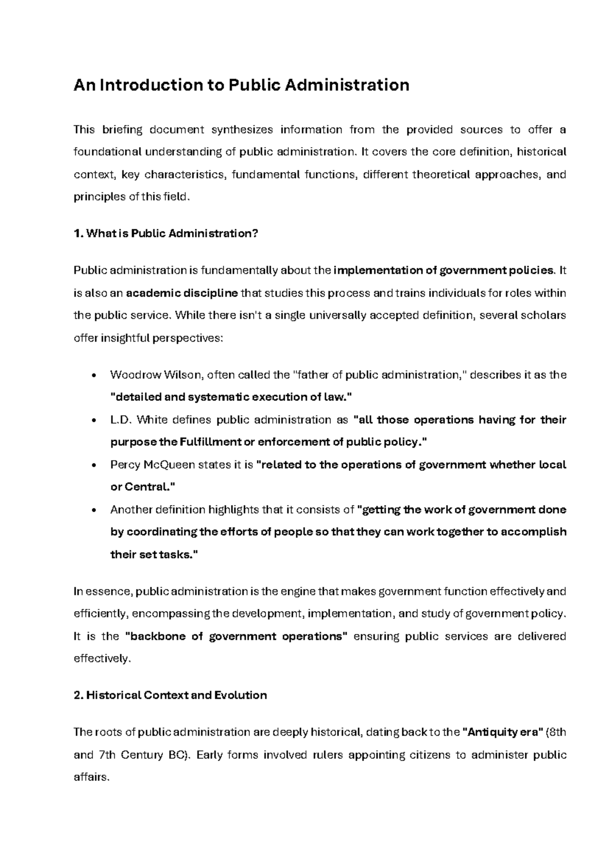 Study Notes - PUB 101: An Introduction to Public Administration - Studocu