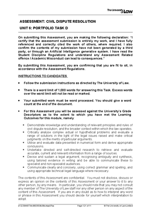 2122 dis ws03 ce01 guide - DISPUTE RESOLUTION (KNOWLEDGE) Unit 3 Guide ...