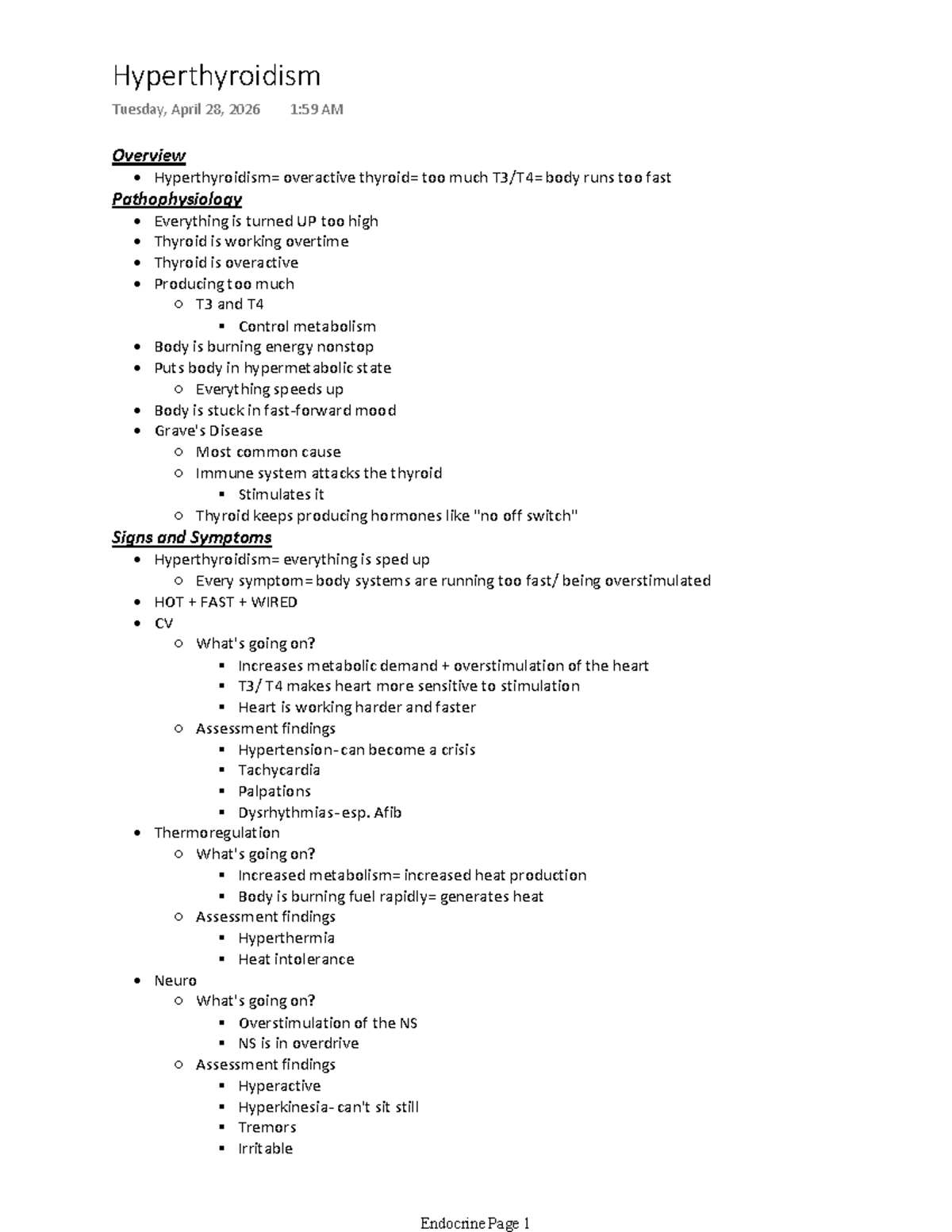 Thyroid Disorder Notes: Understanding Hyperthyroidism and Its ...
