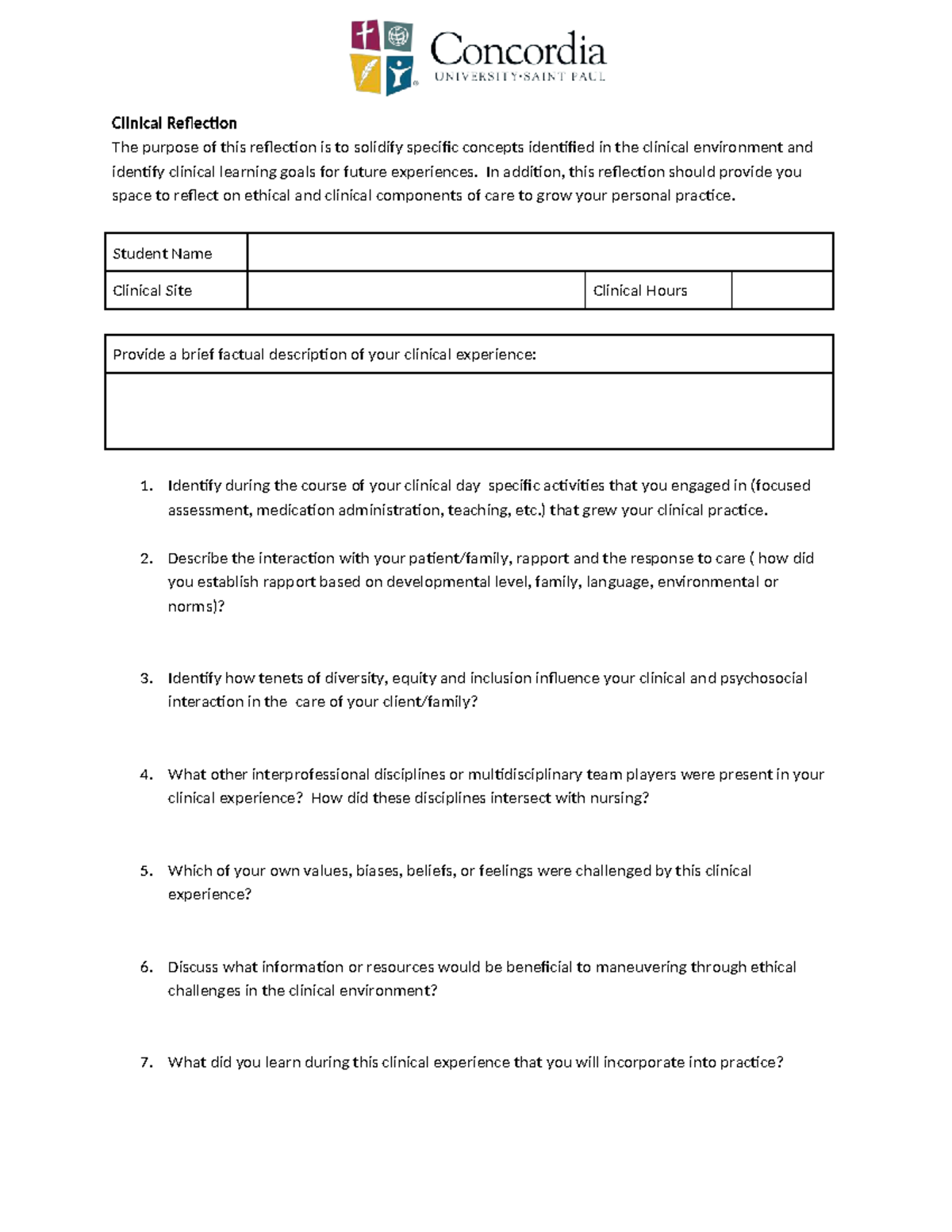 NUR 418 Clinical Reflection: Insights and Learning Goals in OB Care ...