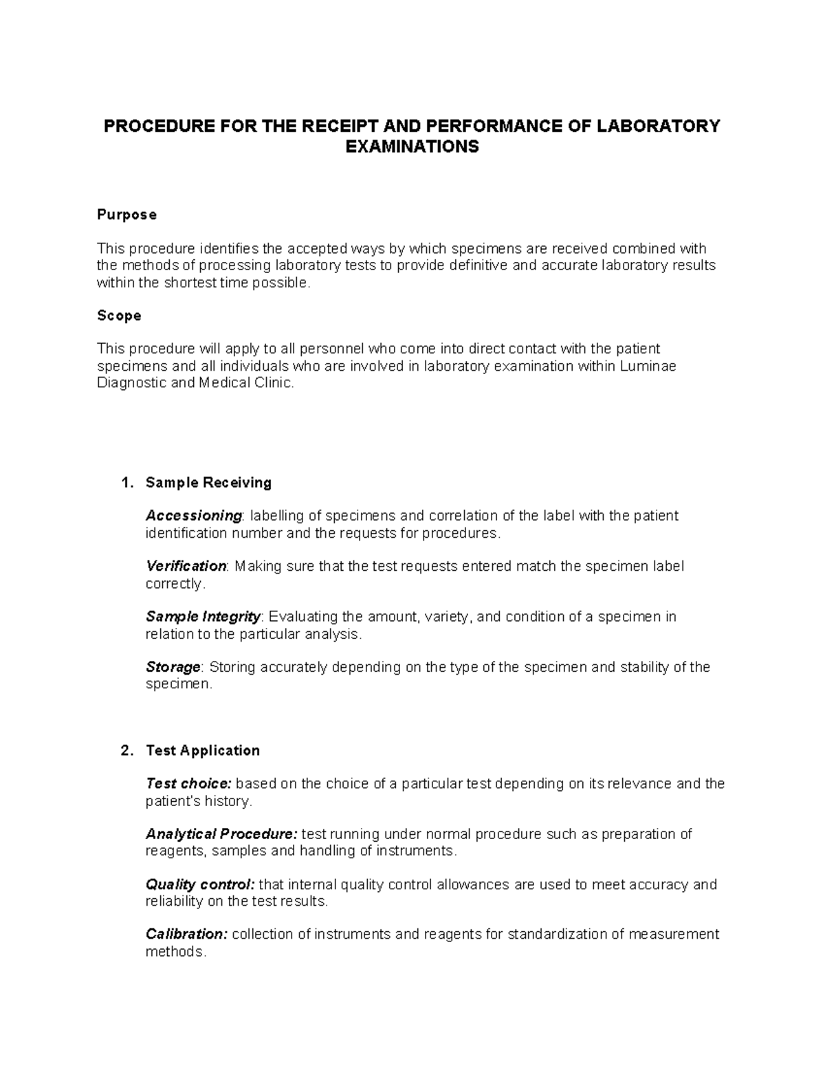 LGMT IX, X, XI - Laboratory Procedures and Confidentiality Policies ...