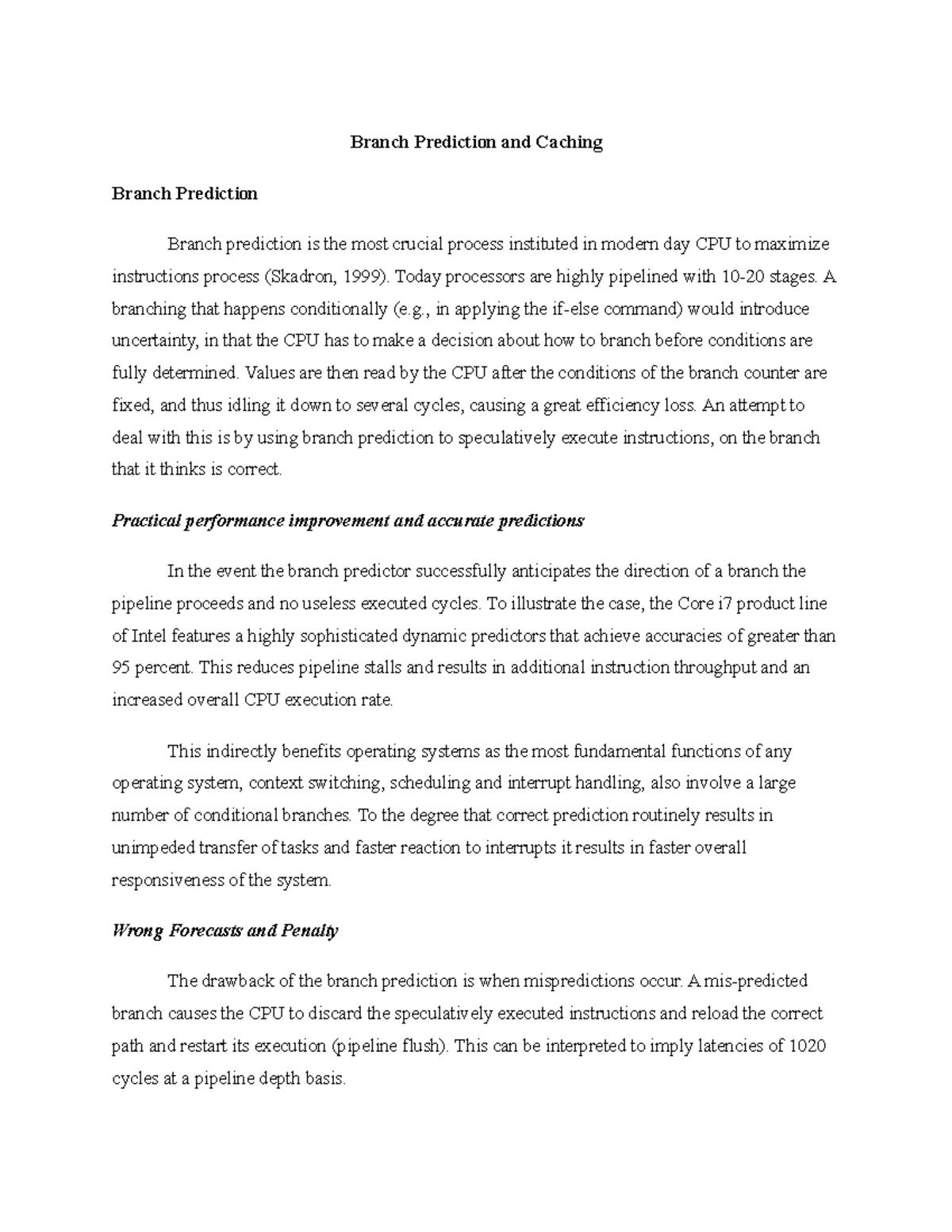 Branch Prediction and Caching: Enhancing CPU Performance and OS ...