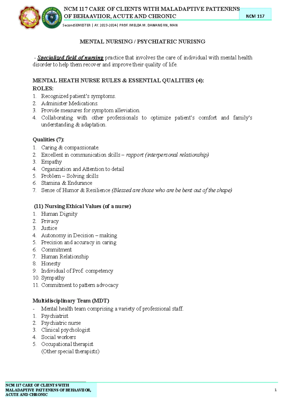 NCM 117 Final Exam Notes: Care of Clients with Maladaptive Behaviors ...