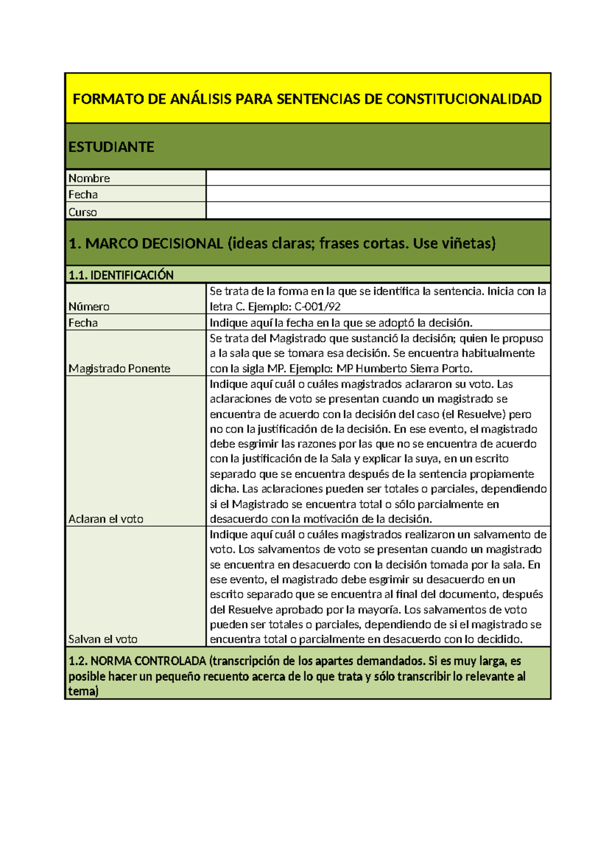 C- Formato - dafsf - FORMATO DE ANÁLISIS PARA SENTENCIAS DE ...