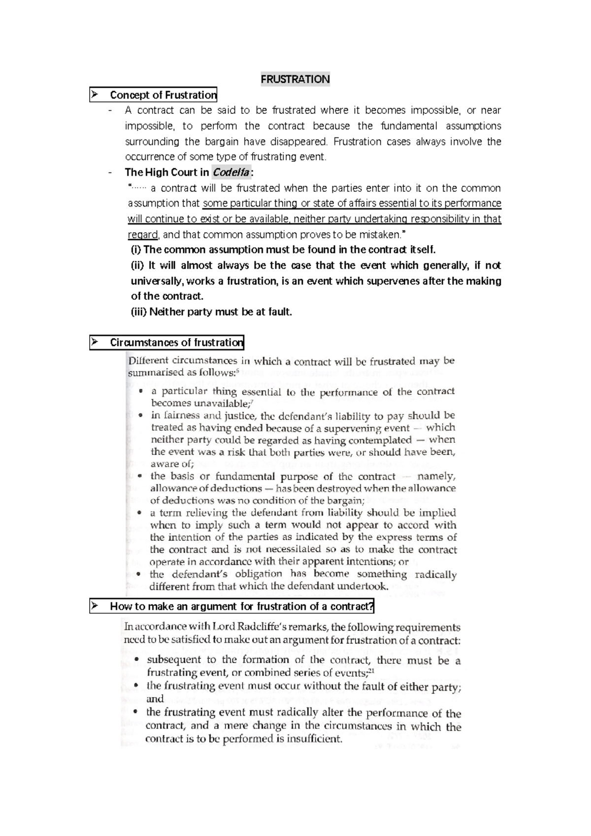 Understanding the Concept of Frustration in Contract Law - Studocu