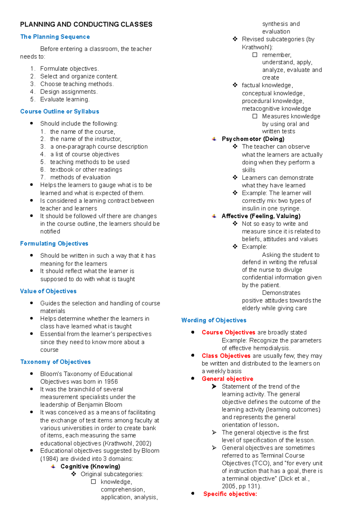 Planning and Conducting Classes: A Comprehensive Guide to Teaching ...