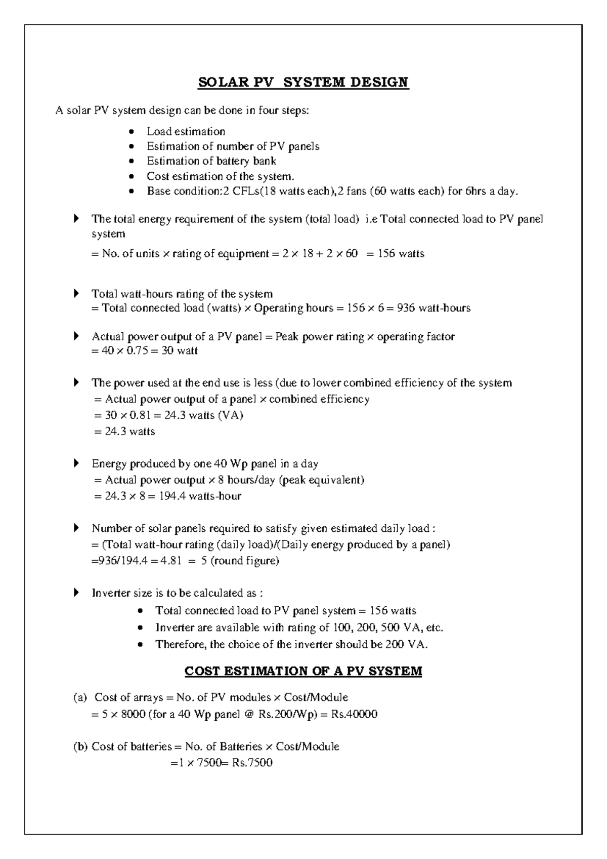 Solar PV System Design & Estimations for Renewable Energy Solutions ...