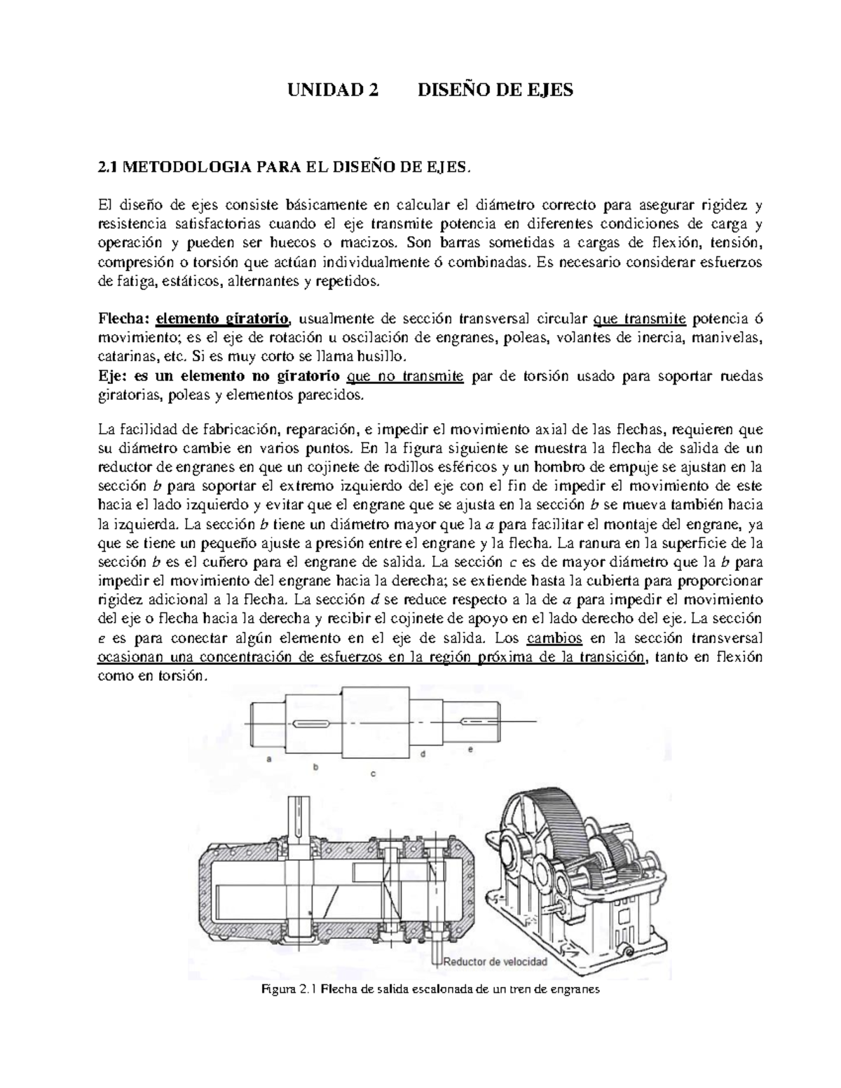 Unidad 2: Diseño de Ejes - Apuntes Capítulo 2 sobre Metodología y Análisis - Document Preview