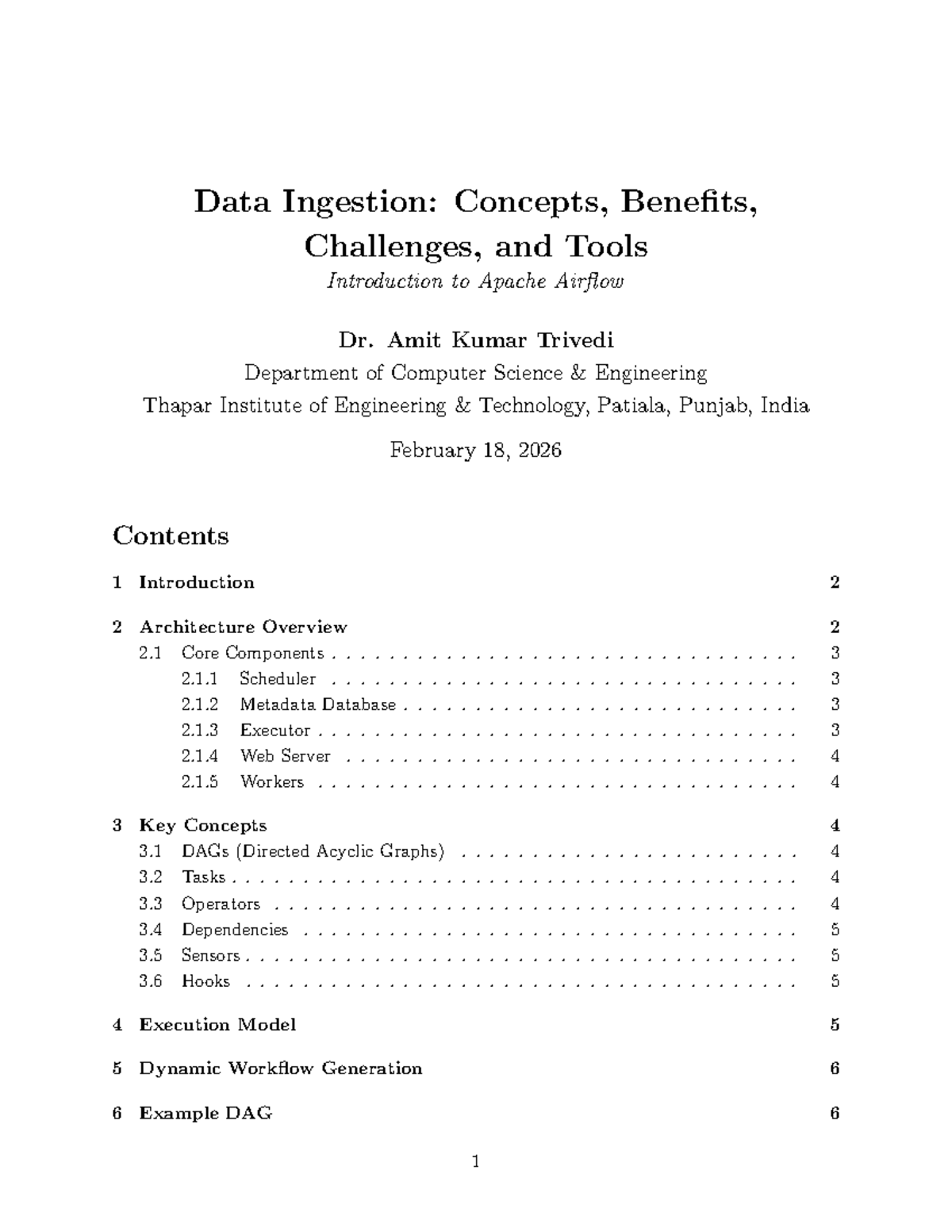 Apache Airflow: Concepts, Architecture, and Best Practices (CS-202 ...