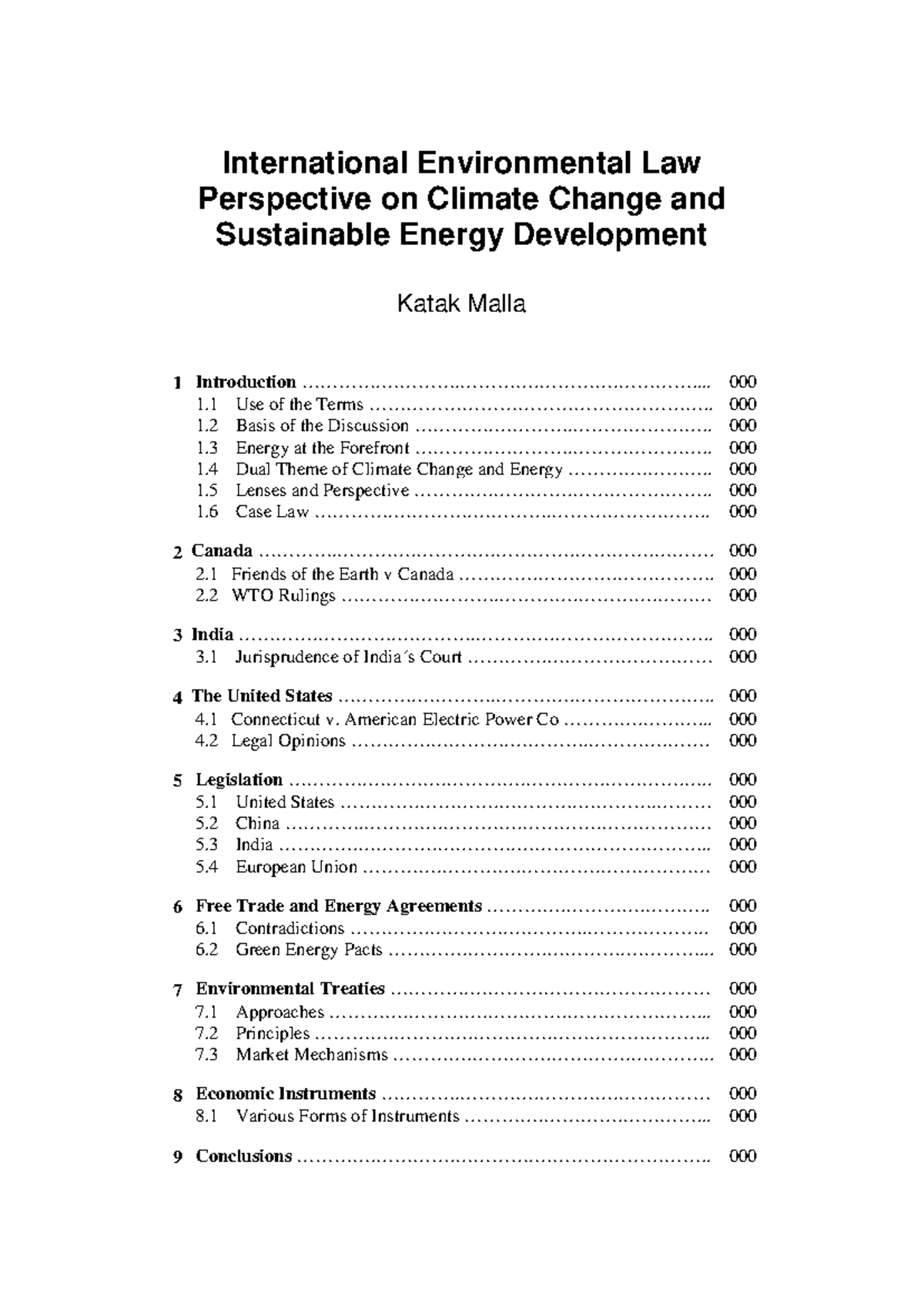 International Environmental Law: Climate Change & Energy Development ...