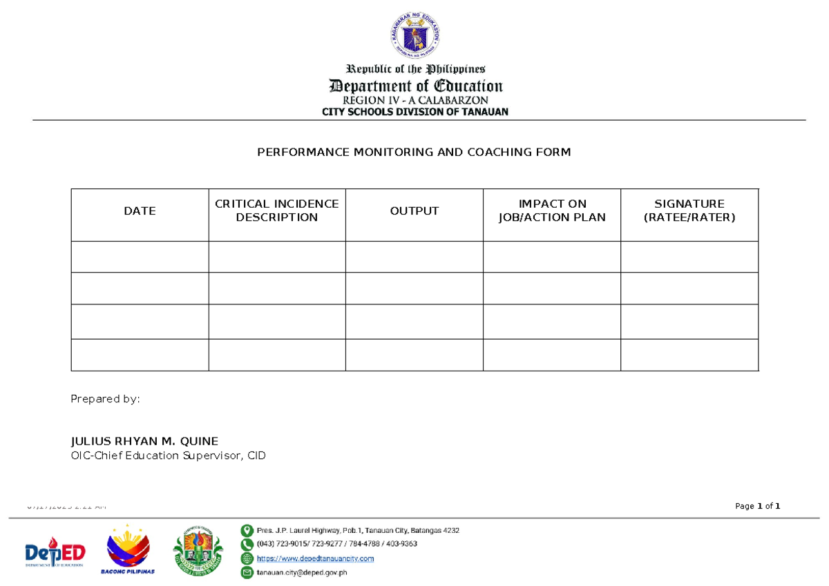 PMCF-NEW- Template - Coaching Form - Secondary Education - 07/17/2025 2 ...