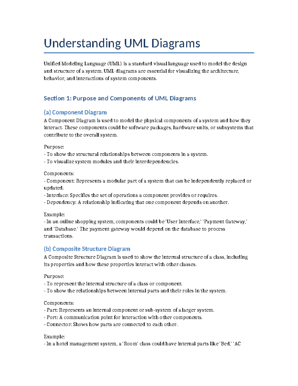 UML Diagrams Explained: A Comprehensive Overview of UML Types - Studocu