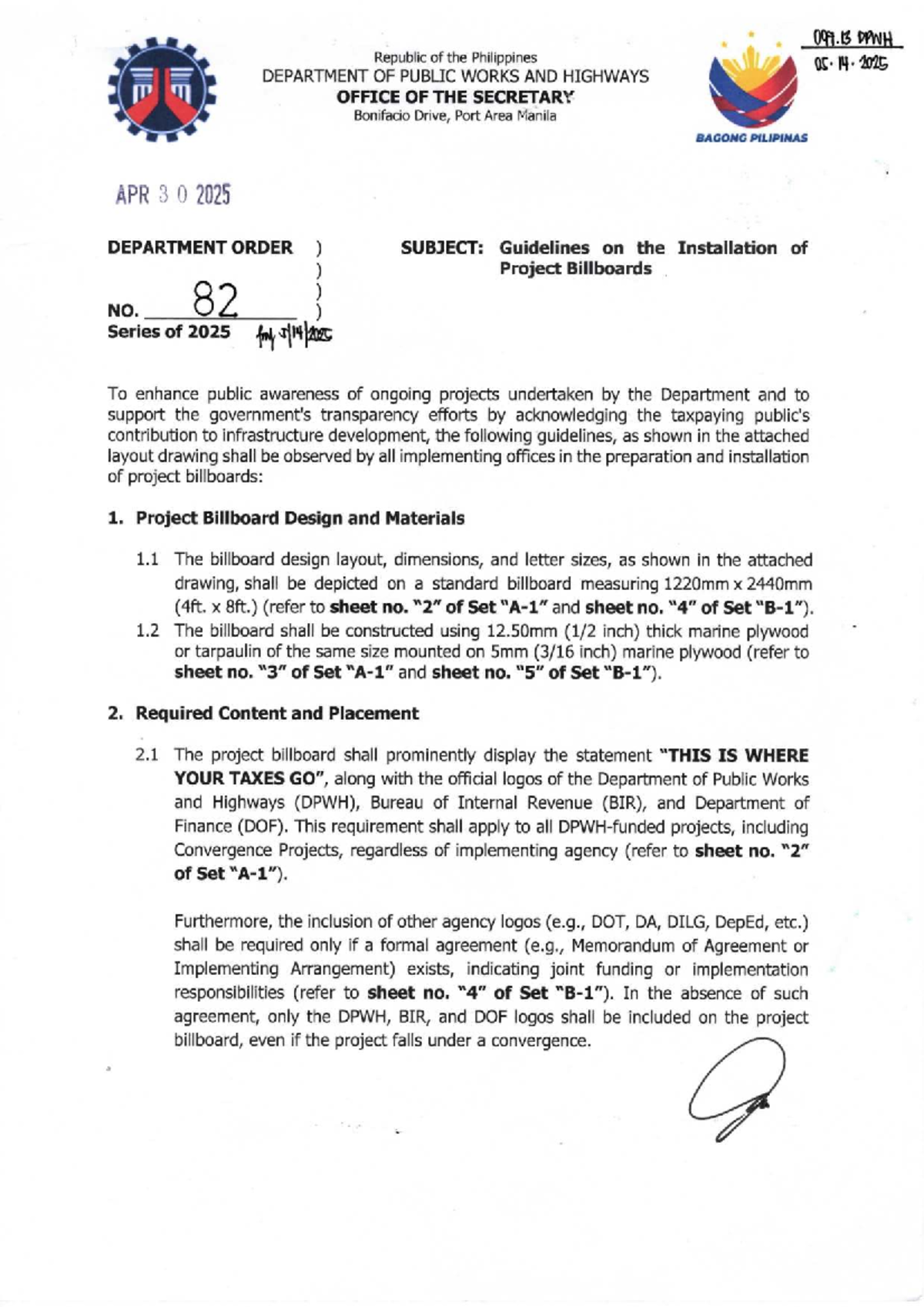 Do 082 s2025 - Guidelines for Project Billboard Installation - Studocu