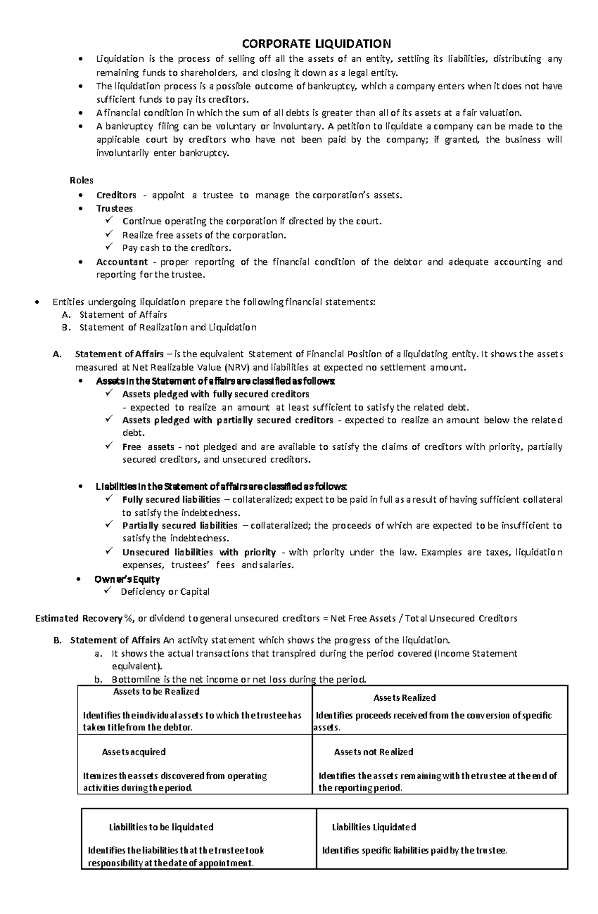 Corporate Liquidation: Understanding the Process and Financial ...