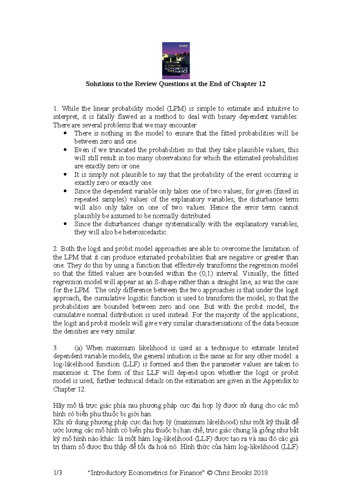 Solutions to the review questions for econometrics chapter 12 - Studocu