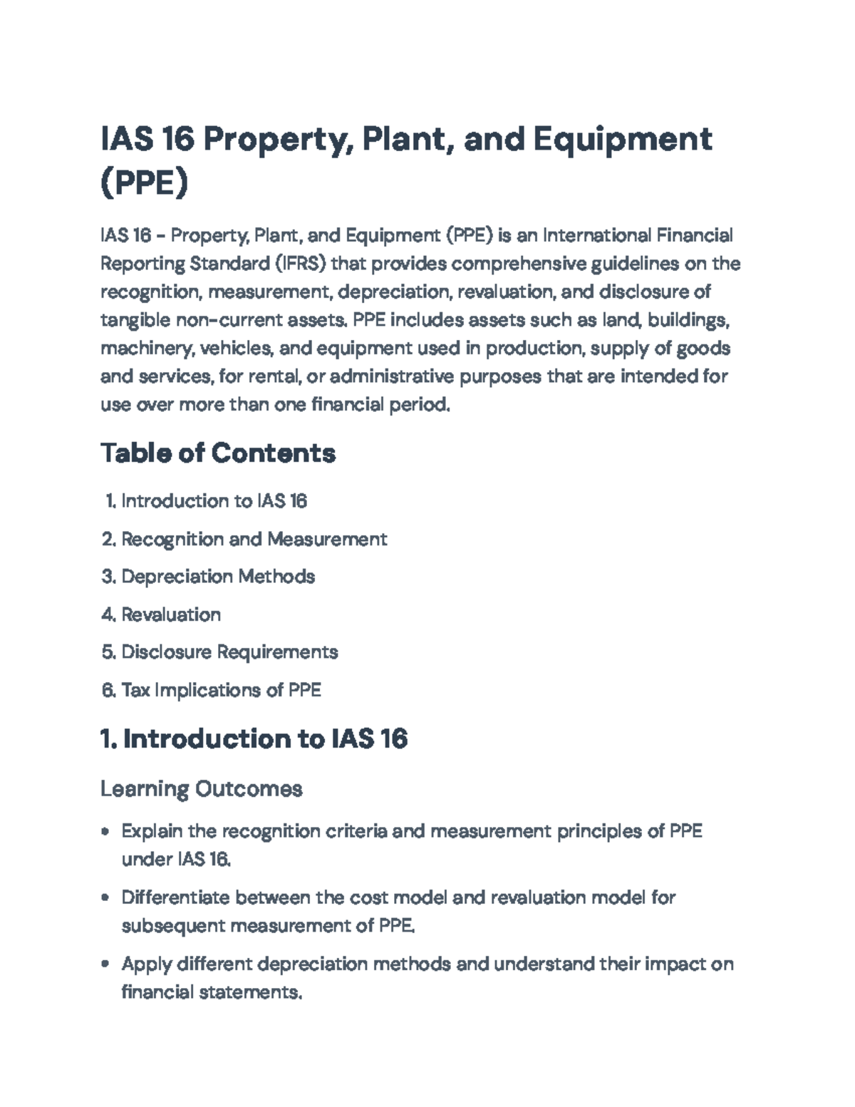 IAS 16: Comprehensive Guidelines on Property, Plant, and Equipment ...