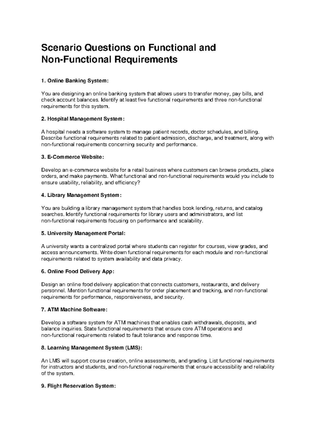 Functional and Non-Functional Requirements Scenarios for IT Systems ...