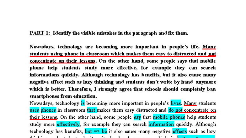 HW1-Sentence: Identifying and Correcting Mistakes in Writing - Studocu