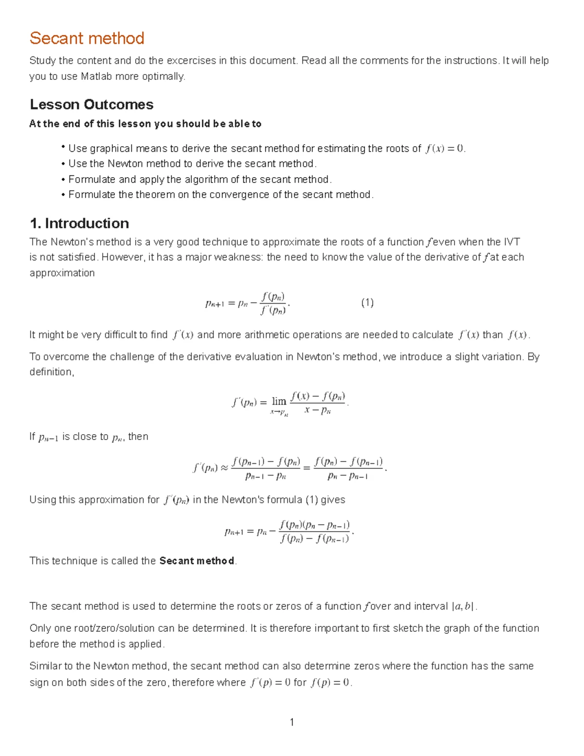 APPM222 Numerical Methods Study Guide 2025 Edition - Studocu
