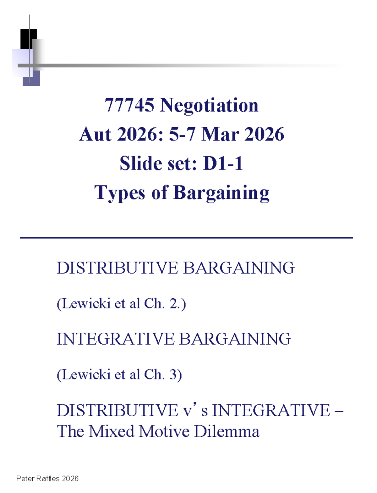 Negotiation Aut 2026: Types of Bargaining - Distributive & Integrative ...