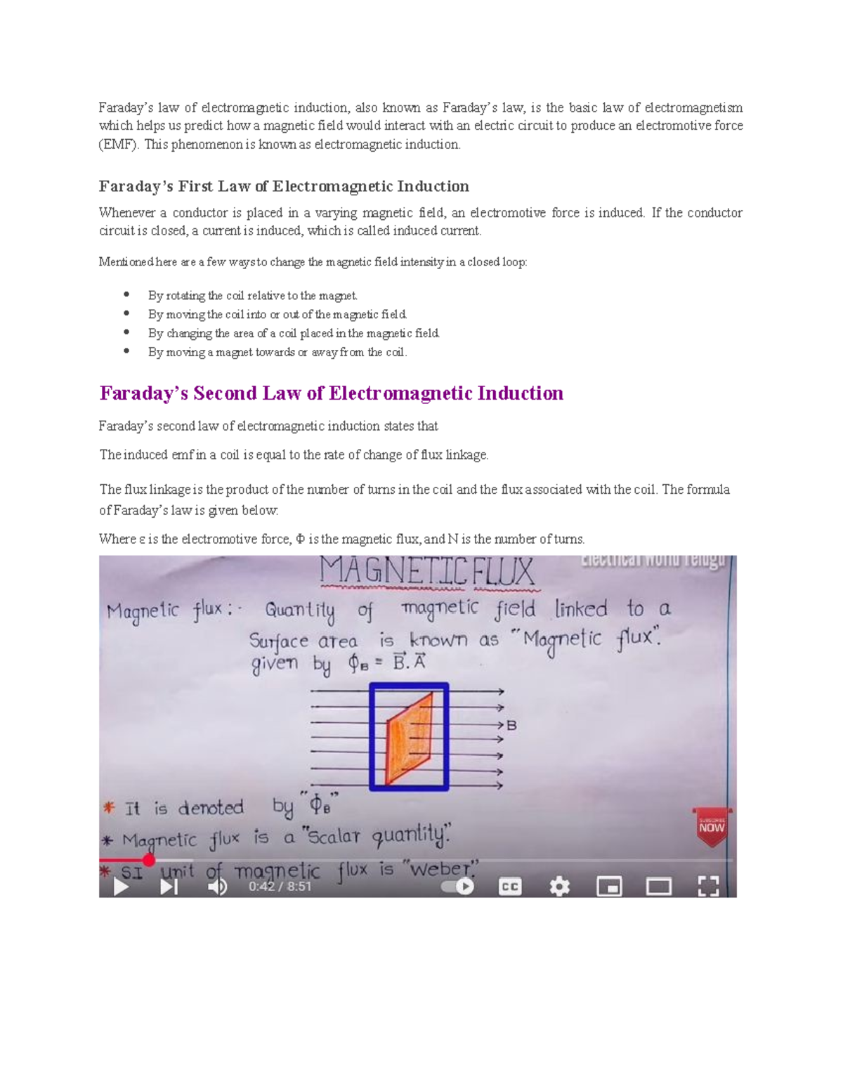 Faraday's Law of Electromagnetic Induction Explained - Studocu