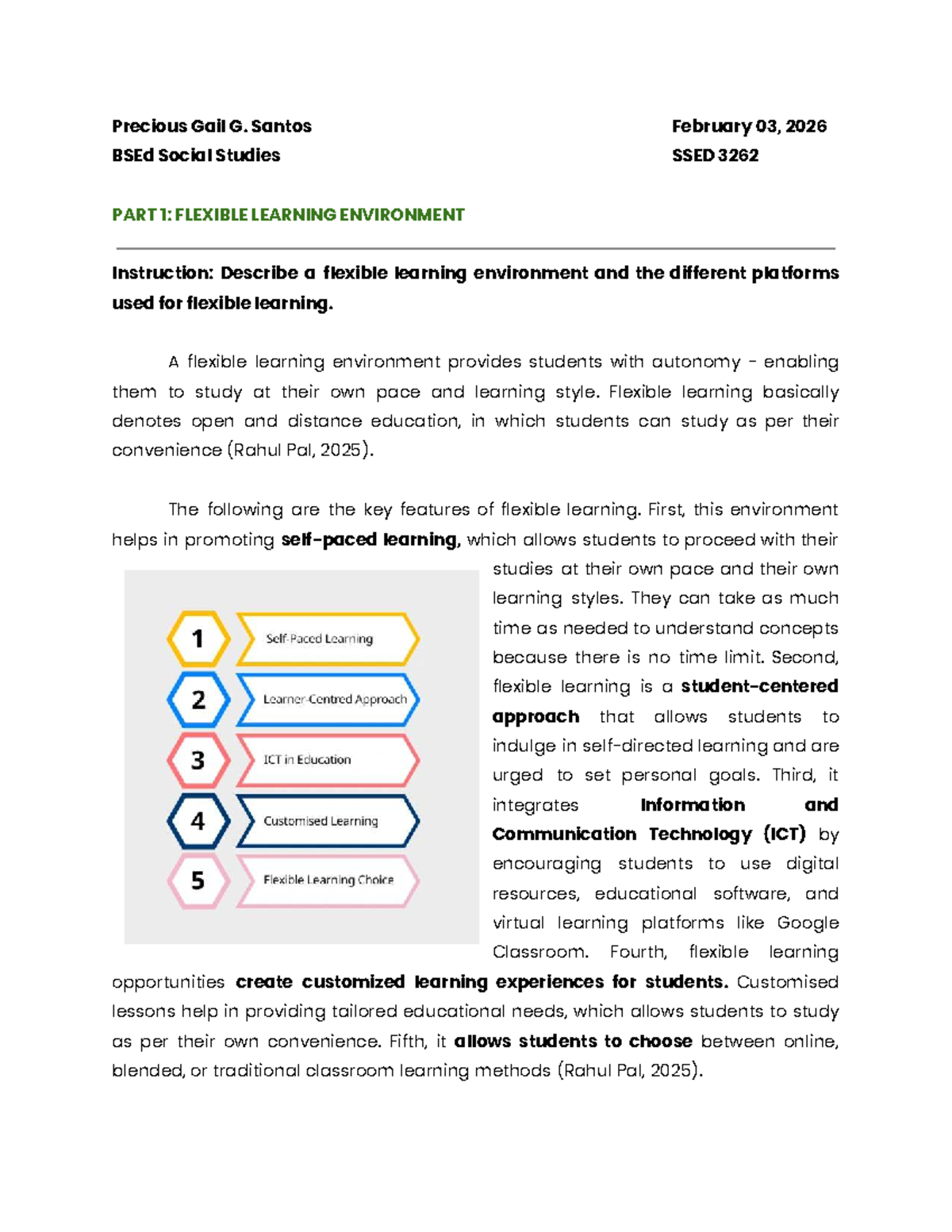 SSED 3262: Exploring Flexible Learning Environments and Platforms - Studocu