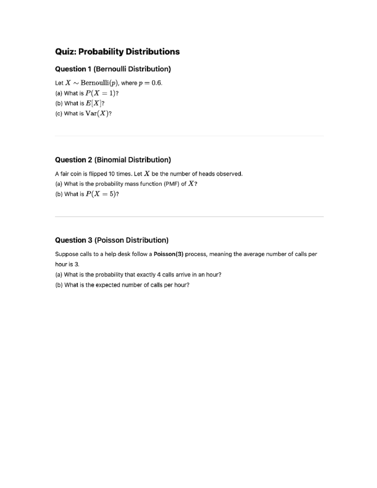 Distributions Quiz A - take home practice quiz - Quiz: Probability ...