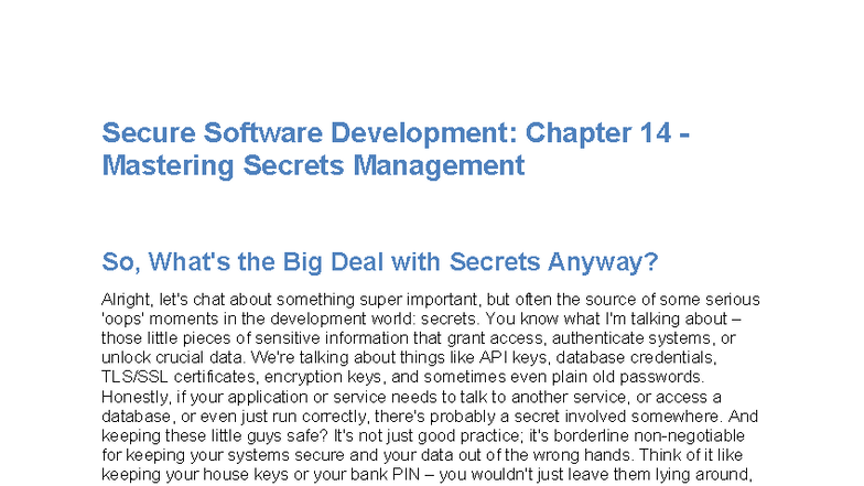 Secure Coding Practices Chapter 14 - Secure Software Development ...