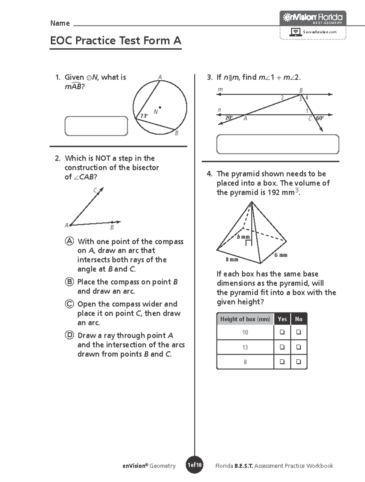 EOC Geometry Practice Test A - Studocu