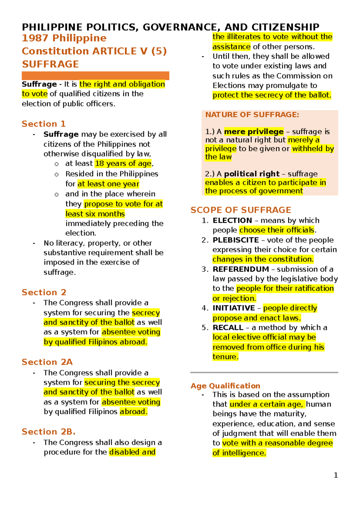 PPGC 101: Finals Reviewer on Philippine Politics and Governance - Studocu