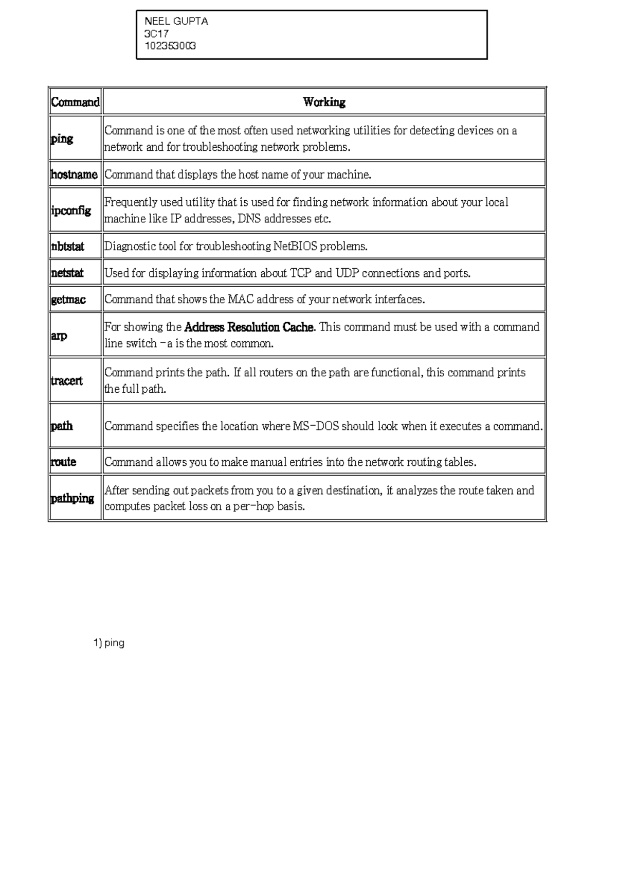 102353003 - Networking Command Utilities Overview - Studocu