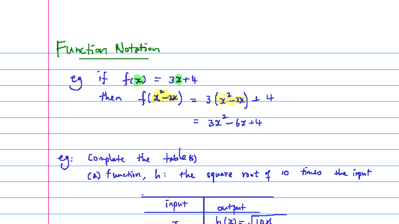 5C+5F Function Notation and Calculations Guide - Studocu