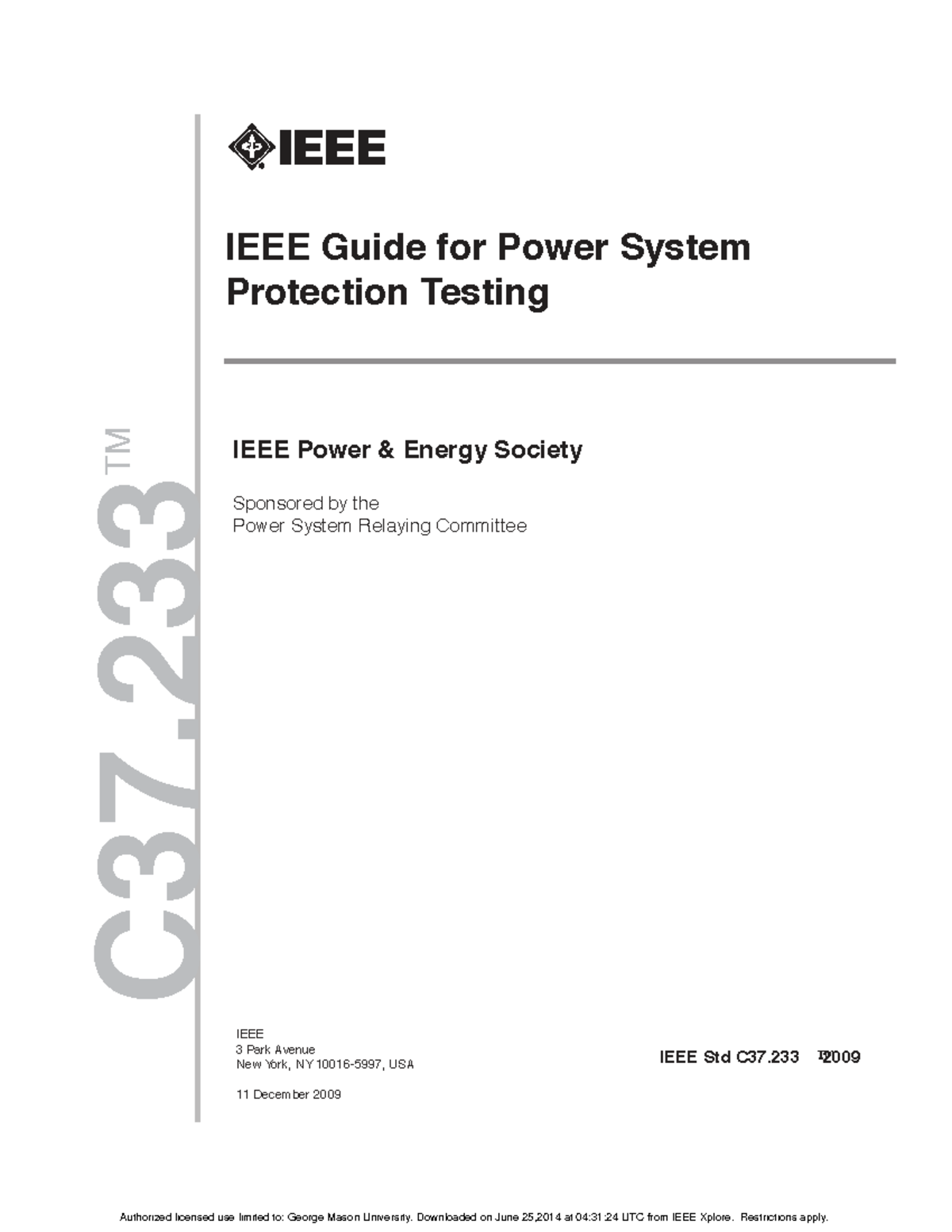IEEE Std C37: Guide for Power System Protection Testing - Studocu