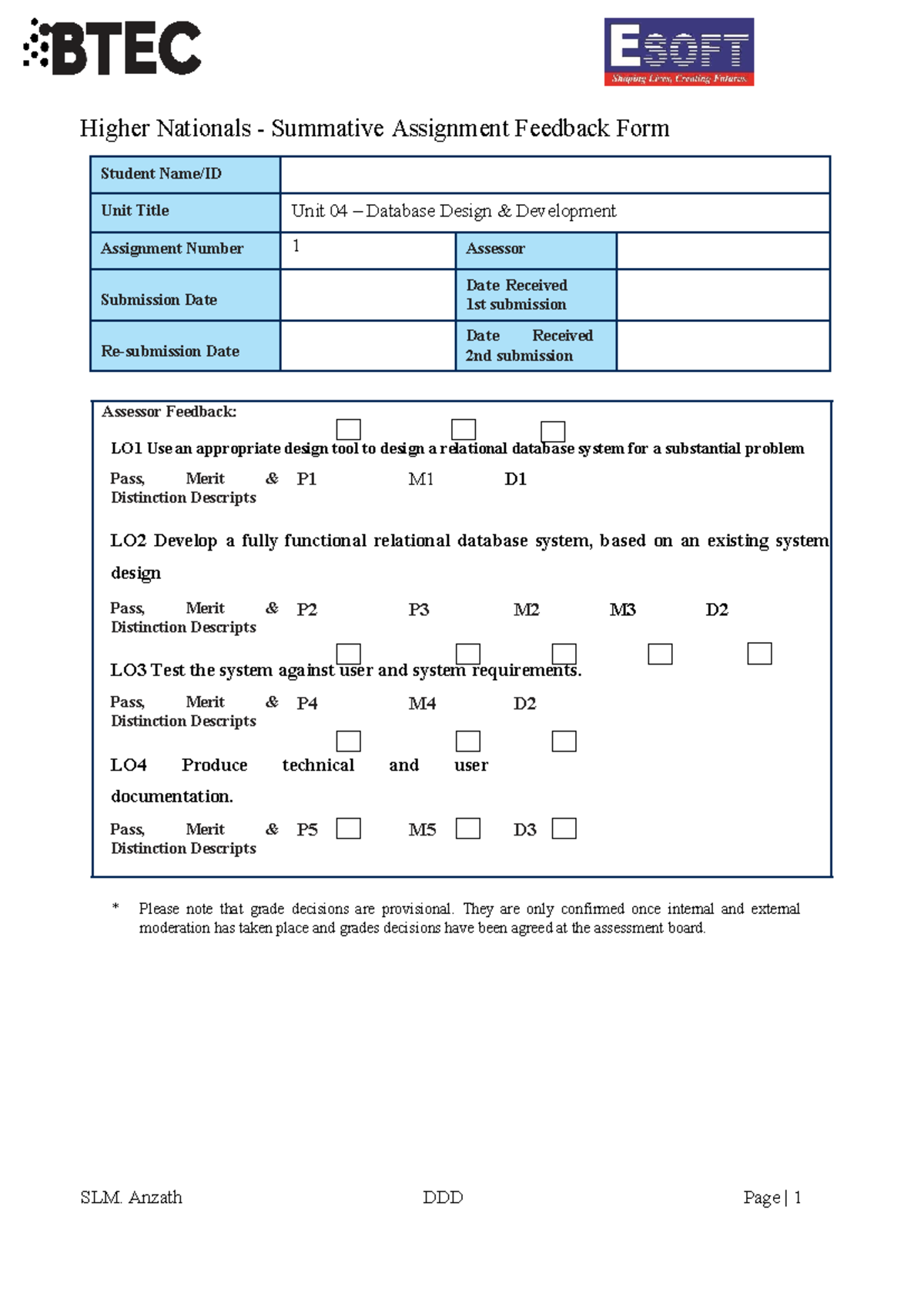 DDD Assesment - DDD Assignment Breif - Higher Nationals - Summative ...