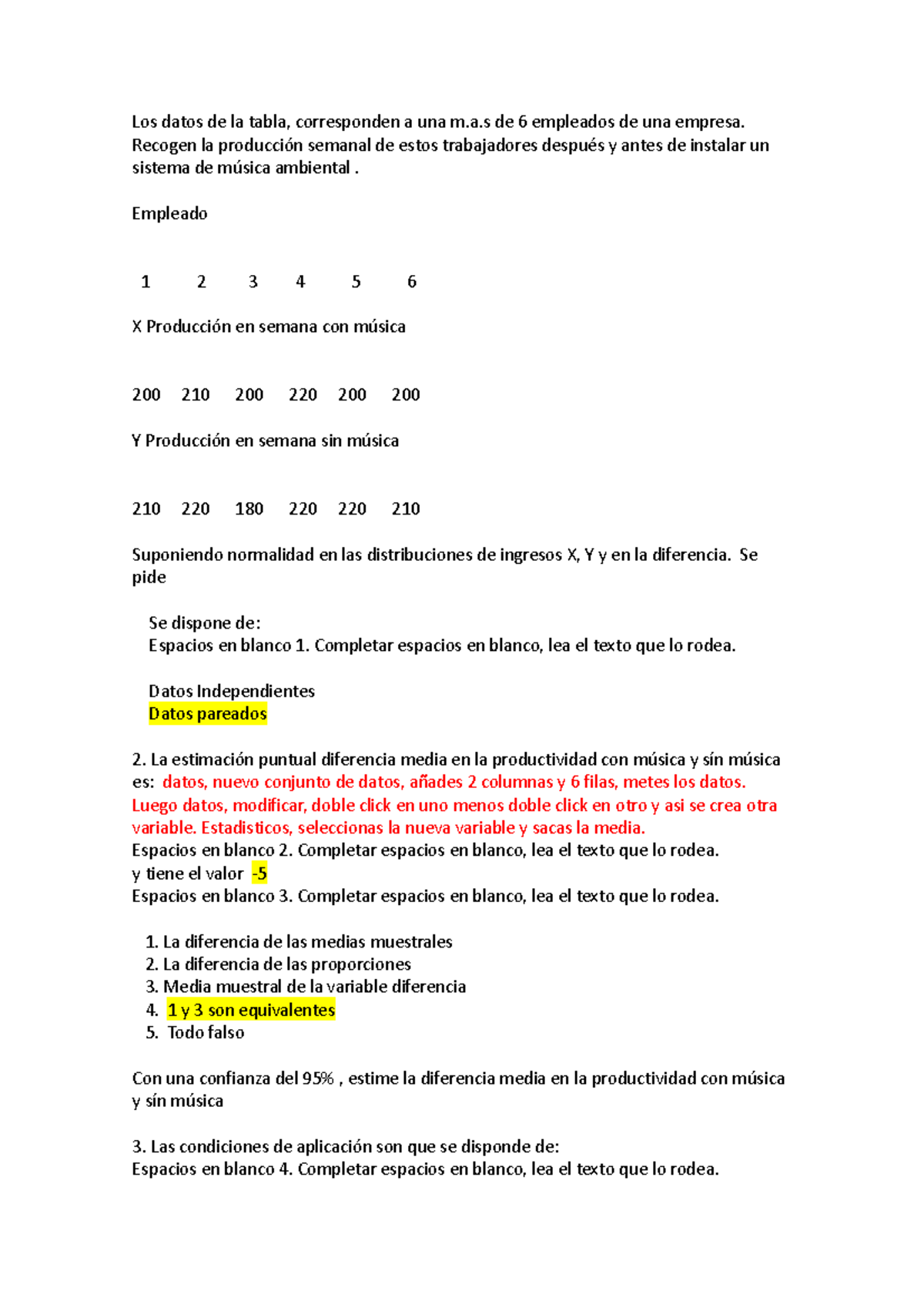 Parcial 2 en Estadística: Análisis de Productividad y Ventas - Studocu